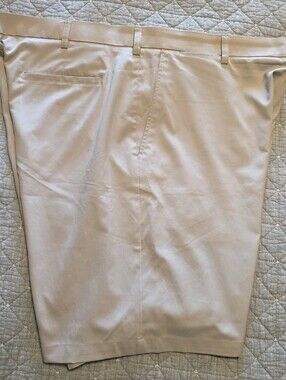 PGA Tour Men's Beige Flat-Front Golf Shorts